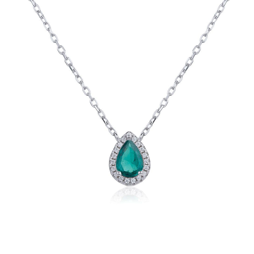 שרשרת משובצת טיפה קלאסית צבעוני | כסף 925 | זרקון